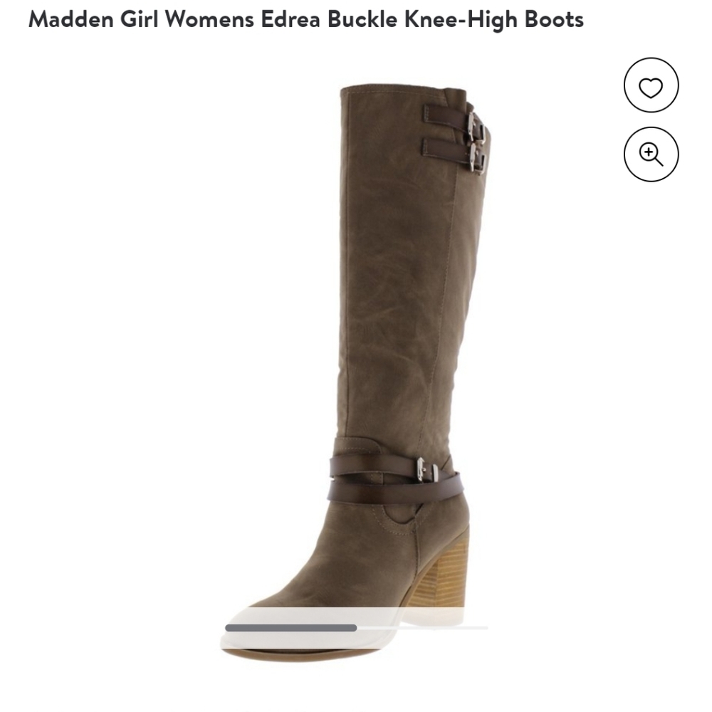 Madden Girl Brown Edrea Buckle Knee High Boots Size 8.5